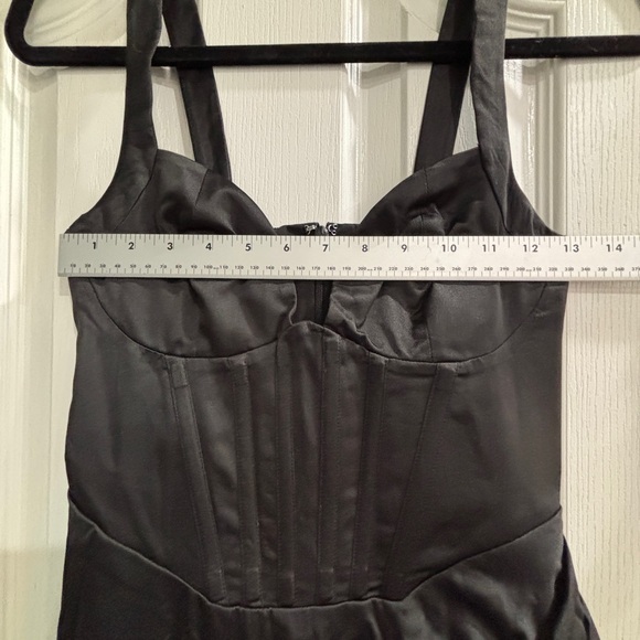 NBD Elodie Maxi Dress black satin bustier corset Gown XS NEW WITH TAGS - Picture 8 of 13